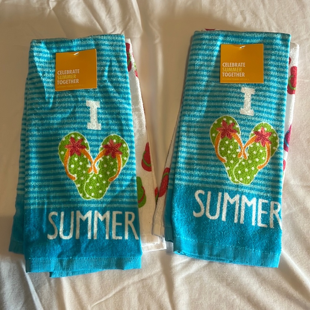 Kohl’s *NWT* Summer Themed Kitchen Towels, Set of 4